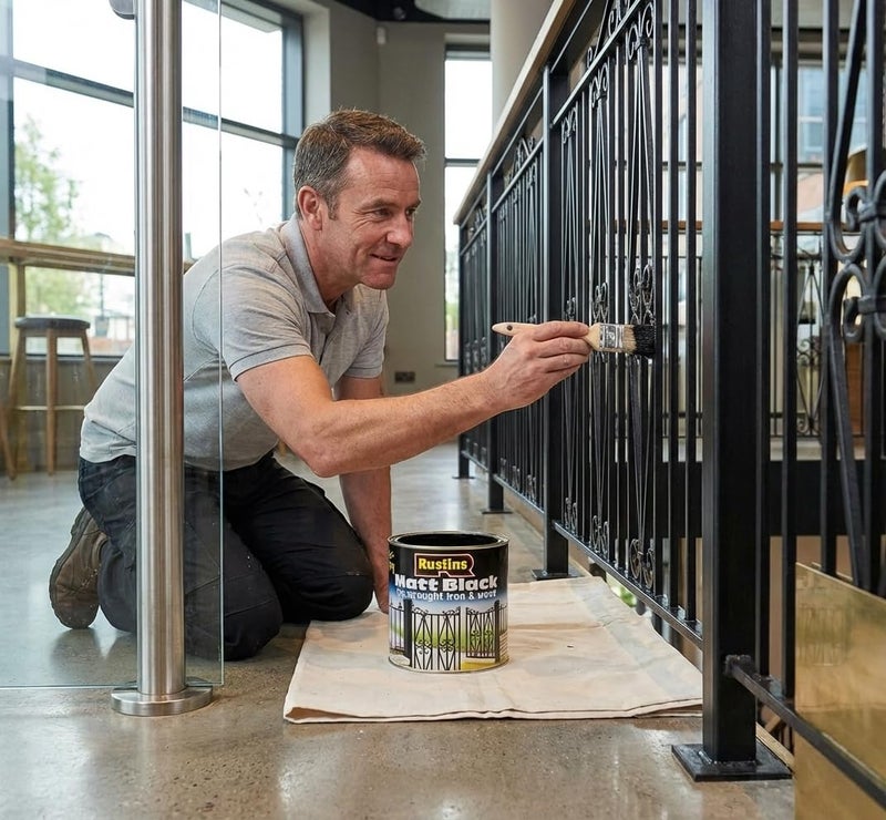Rustins Quick Drying Matt Black Paint 250ml -Easy DIY Application for a Professional Finish in Minutes, Ideal for Interior & Exterior Surfaces - Image 4